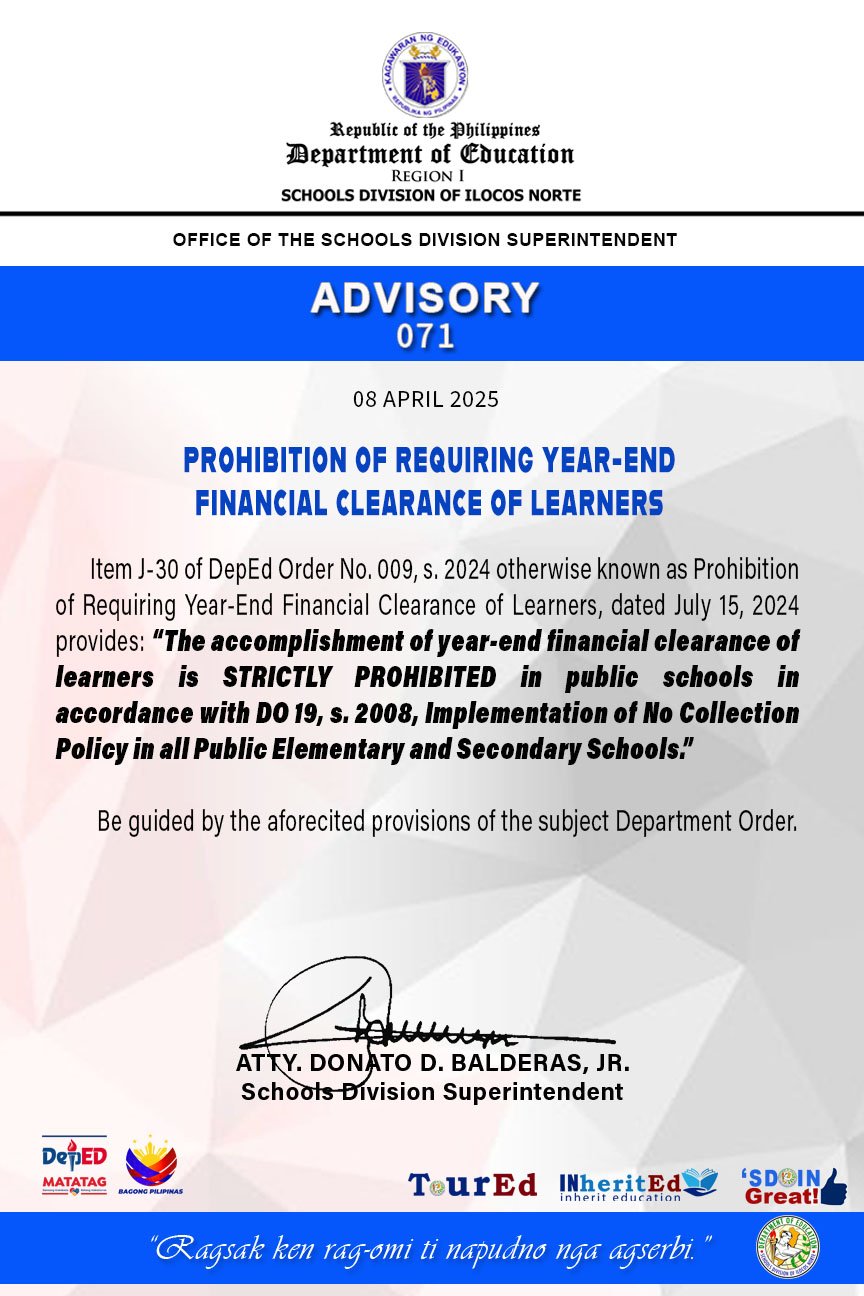 2025 Advisory 071 Financial Clearance Part 2