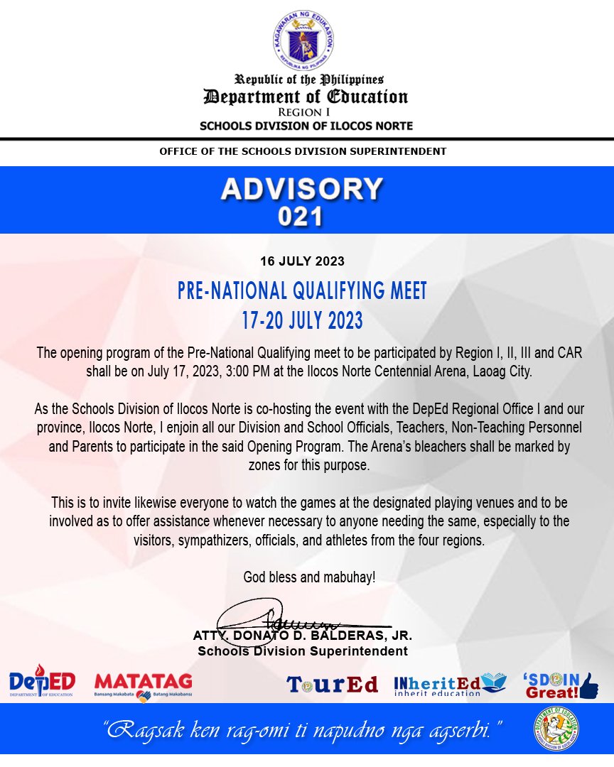 2023 Pre National Opening Program